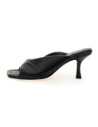 GUESS Papuci de piele cu design rasucit si toc - Negru