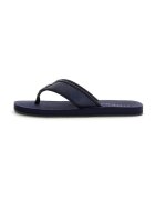 GUESS Papuci flip-flop cu model logo - Albastru inchis