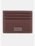 GUESS Portcart din piele New Boston - Maro cognac