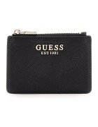 GUESS Portofel cu fermoar si detaliu logo - Negru