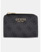 GUESS Portofel cu model logo si fermoar - Auriu/Negru/Gri carbune