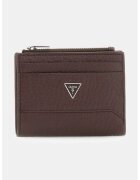GUESS Portofel din piele cu logo metalic - Maro