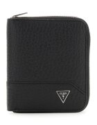 GUESS Portofel din piele cu logo metalic - Negru