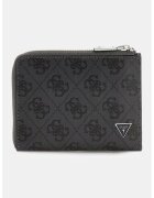GUESS Portofel din piele cu model monograma - Gri carbune