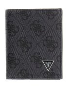 GUESS Portofel din piele cu model monograma Milano - Gri inchis