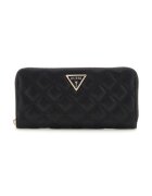 GUESS Portofel din piele ecologica cu fermoar - Negru
