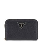 GUESS Portofel din piele ecologica saffiano cu logo metalic - Negru