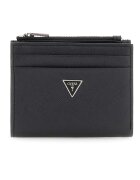 GUESS Portofel din piele Saffiano - Negru