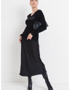 GUESS Pulover cu broderie logo si strasuri - Negru
