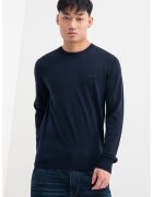 GUESS Pulover cu decolteu la baza gatului si logo - Bleumarin