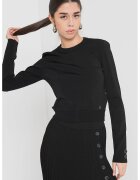 GUESS Pulover cu decolteu la baza gatului - tricotat fin - Negru