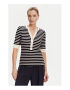 GUESS Pulover cu maneca medie si model cu dungi