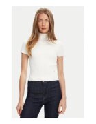 GUESS Pulover cu maneca scurta si guler inalt