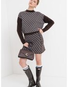 GUESS Pulover cu model monograma - Alb/Maro