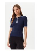 GUESS Pulover cu striatii si guler fixat cu nasturi
