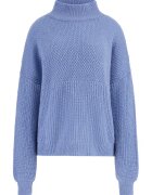 GUESS Pulover din amestec de lana alpaca cu maneci cazute - Albastru pastel