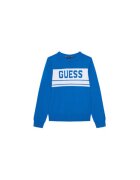 GUESS Pulover din bumbac cu model colorblock si logo