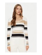 GUESS Pulover in dungi cu decolteu rotund