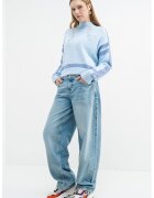 GUESS Pulover lejer cu logo brodat - Albastru deschis