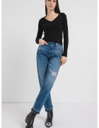 GUESS Pulover polo cu striatii - Negru