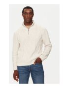 GUESS Pulover regular fit brodat cu guler inalt