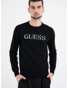 GUESS Pulover slim fit cu logo - Negru