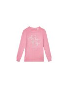 GUESS Pulover tricotat cu decolteu la baza gatului si logo din strasuri