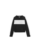 GUESS Pulover tricotat din amestec de bumbac cu decolteu rotund si logo in strasuri
