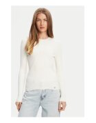 GUESS Pulover tricotat din viscoza cu striatii si decolteu la baza gatului