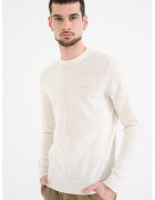 GUESS Pulover tricotat fit cu decolteu la baza gatului - Alb murdar