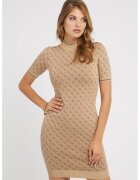 GUESS Rochie bodycon cu imprimeu logo Lise - Maro camel