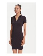 GUESS Rochie casual din amestec de poliamida cu guler polo cu nasturi