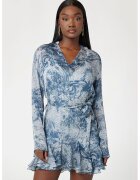 GUESS Rochie cu croiala in A - imprimeu si decolteu in V - Albastru lavanda/Transparent
