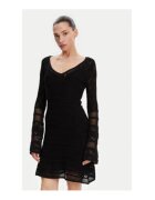 GUESS Rochie cu maneci lungi si model tricotat