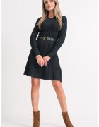 GUESS Rochie evazata tricotata cu o curea in talie - Verde inchis