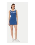 GUESS Rochie fara maneca cu imprimeu logo - Albastru