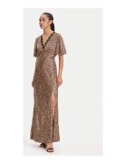 GUESS Rochie lungă animal print cu decolteu în V și despicatura laterala