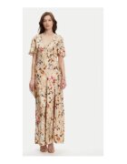 GUESS Rochie lunga cu model floral si decolteu in V