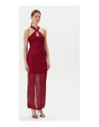 GUESS Rochie lunga - tricotata - cu detaliu rasucit - Visiniu