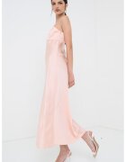 GUESS Rochie midi de satin - Roz pastel