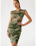GUESS Rochie mini cambrata cu segmente semitransparente