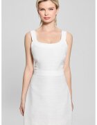 GUESS Rochie mini cu decolteu rotund si croiala inA - Alb fildes