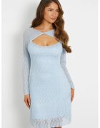 GUESS Rochie scurta cu perforatii - Albastru deschis