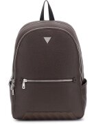 GUESS Rucsac de piele ecologica cu logo metalic - Maro inchis