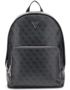 GUESS Rucsac de piele ecologica cu model monograma Milano - Gri antracit