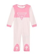 GUESS Salopeta de bumbac organic cu imprimeu pe piept