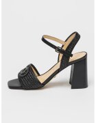 GUESS Sandale cu toc masiv Ganika - Negru