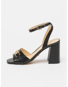 GUESS Sandale de piele cu toc masiv - Negru