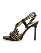 GUESS Sandale de piele ecologica cu barete multiple - Auriu/Negru