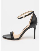 GUESS Sandale din piele cu bareta pe glezna Kabail - Negru